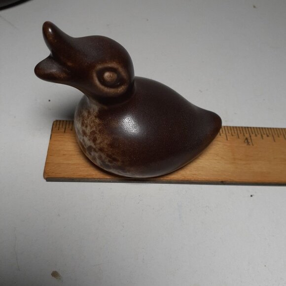 Howard Pierce Ducks Mama and Ducklings Brown Spotted 3 pc California Pottery - Picture 14 of 15